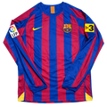 Barcelona Retro 2006 Local Manga Larga Con Parches